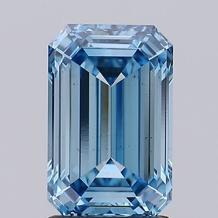 Lab-Grown Emerald Diamond - 2.0 Carats, Fancy Intense Blue Color, VS1 Clarity - Certified by IGI - Report Number: LG581309581