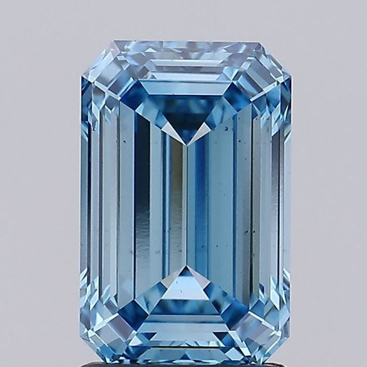 Lab-Grown Emerald Diamond - 2.0 Carats, Fancy Intense Blue Color, VS1 Clarity - Certified by IGI - Report Number: LG581309581