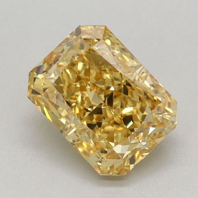 Lab-Grown Radiant Diamond - 0.8 Carats, Fancy Vivid Yellow Color, VVS2 Clarity - Certified by IGI - Report Number: LG642484938