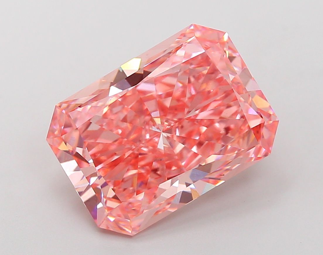 Lab-Grown Radiant Diamond - 7.06 Carats, Fancy Vivid Pink Color, VS1 Clarity - Certified by IGI - Report Number: LG675514997