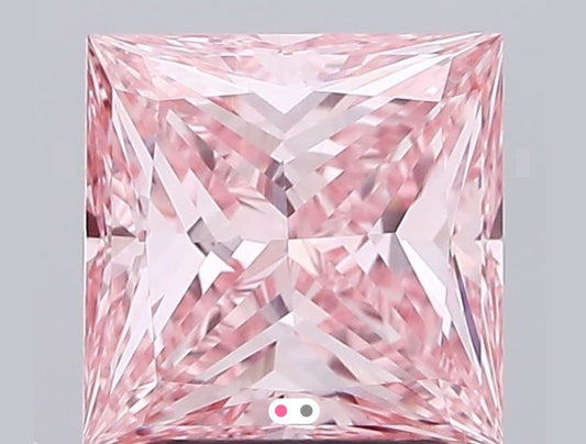 Lab-Grown Princess Diamond - 1.89 Carats, Fancy Vivid Pink Color, VVS2 Clarity - Certified by IGI - Report Number: LG598326689
