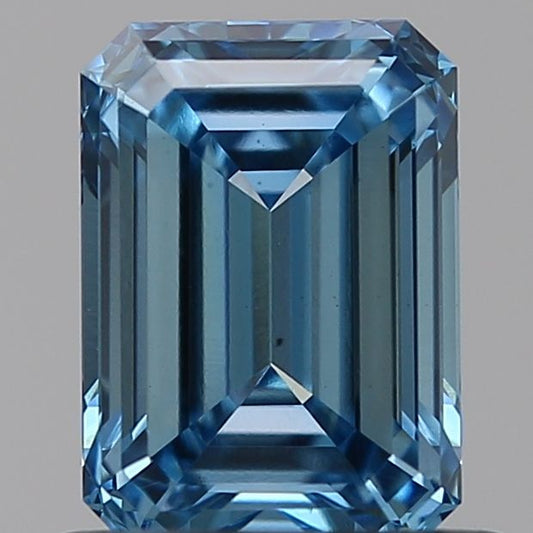 Lab-Grown Emerald Diamond - 0.83 Carats, Fancy Vivid Blue Color, VS2 Clarity - Certified by IGI - Report Number: LG584355857