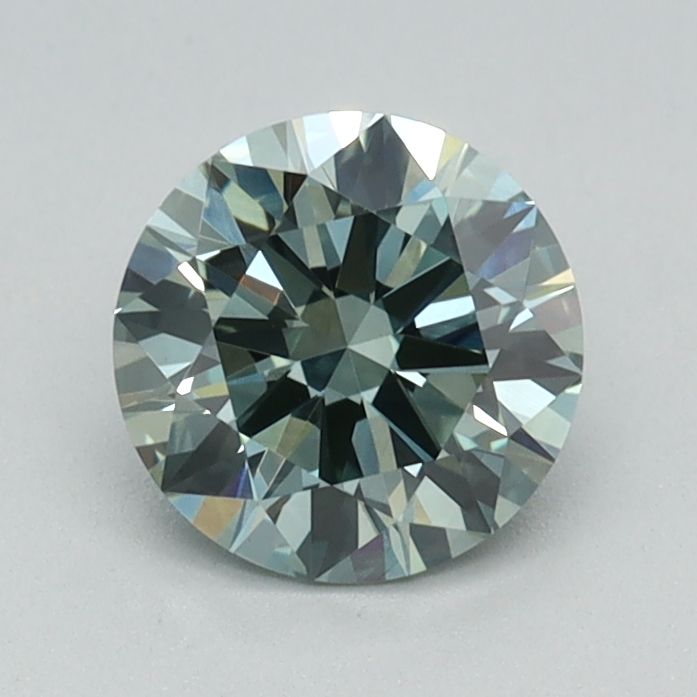 Lab-Grown Round Diamond - 0.72 Carats, Fancy Intense Green Color, VS1 Clarity - Certified by IGI - Report Number: LG647449327