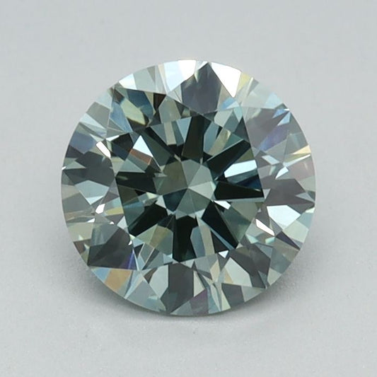 Lab-Grown Round Diamond - 0.72 Carats, Fancy Intense Green Color, VS1 Clarity - Certified by IGI - Report Number: LG647449327
