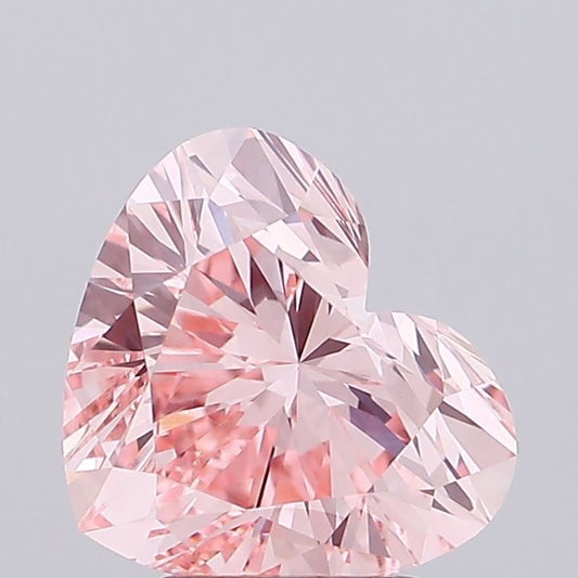 Lab-Grown Heart Diamond - 3.09 Carats, Fancy Vivid Pink Color, VVS2 Clarity - Certified by IGI - Report Number: LG689507368