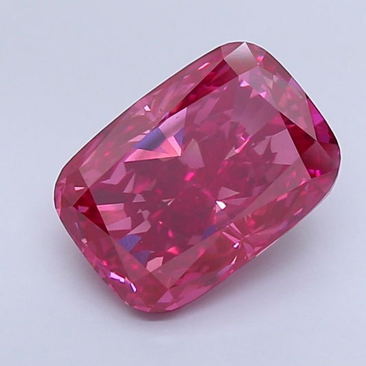 Lab-Grown Cushion Diamond - 5.15 Carats, Fancy Vivid Pink Color, VS2 Clarity - Certified by IGI - Report Number: LG648466441