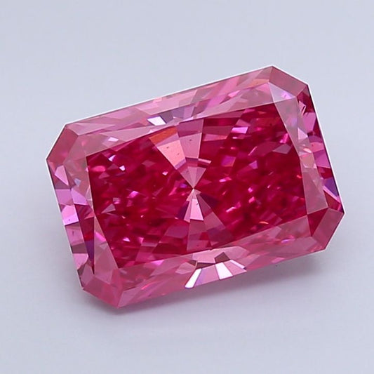 Lab-Grown Radiant Diamond - 4.58 Carats, Fancy Vivid Purplish Pink Color, VS2 Clarity - Certified by IGI - Report Number: LG647454520