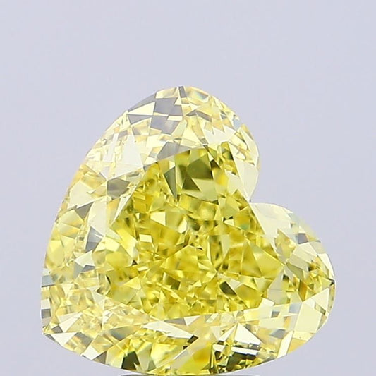 Lab-Grown Heart Diamond - 5.0 Carats, Fancy Vivid Yellow Color, VS1 Clarity - Certified by IGI - Report Number: LG647492361