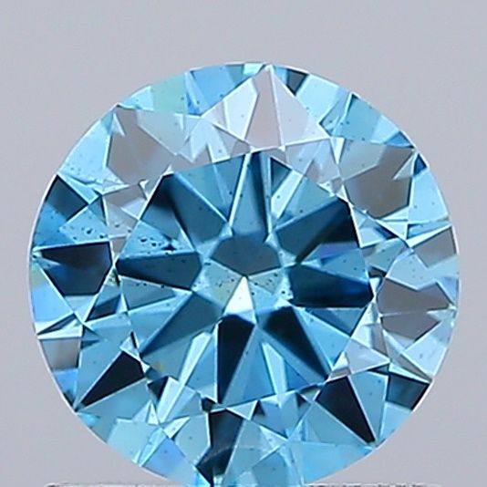 Lab-Grown Round Diamond - 1.0 Carats, Fancy Vivid Blue Color, SI1 Clarity - Certified by IGI - Report Number: LG659409098