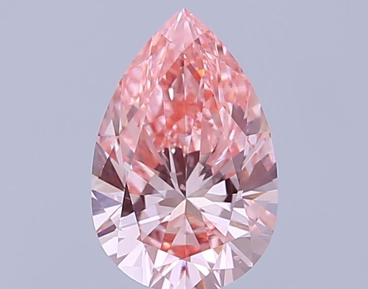 Lab-Grown Pear Diamond - 1.54 Carats, Fancy Vivid Pink Color, VVS2 Clarity - Certified by IGI - Report Number: LG640427777