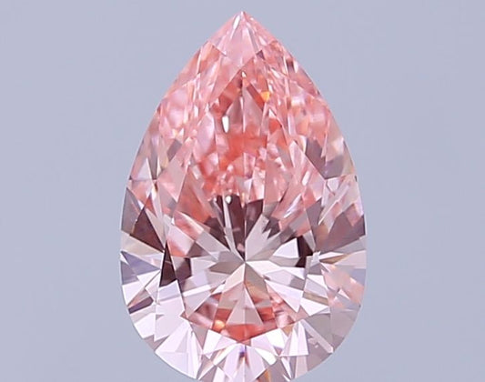 Lab-Grown Pear Diamond - 1.54 Carats, Fancy Vivid Pink Color, VVS2 Clarity - Certified by IGI - Report Number: LG640427777
