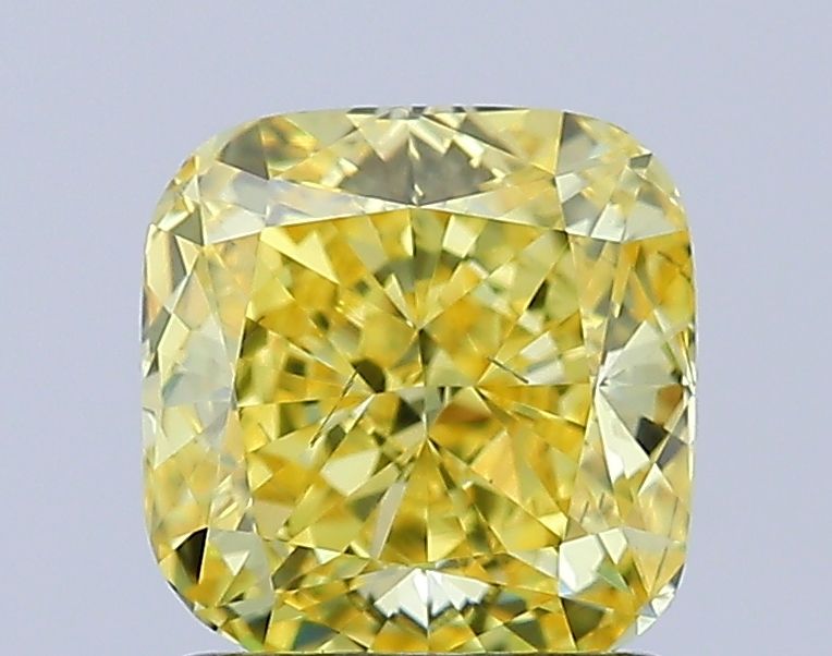 Lab-Grown Cushion Diamond - 1.39 Carats, Fancy Intense Yellow Color, SI1 Clarity - Certified by IGI - Report Number: LG626419913