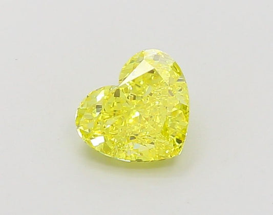 Lab-Grown Heart Diamond - 1.23 Carats, Fancy Vivid Yellow Color, VVS2 Clarity - Certified by IGI - Report Number: LG660455201