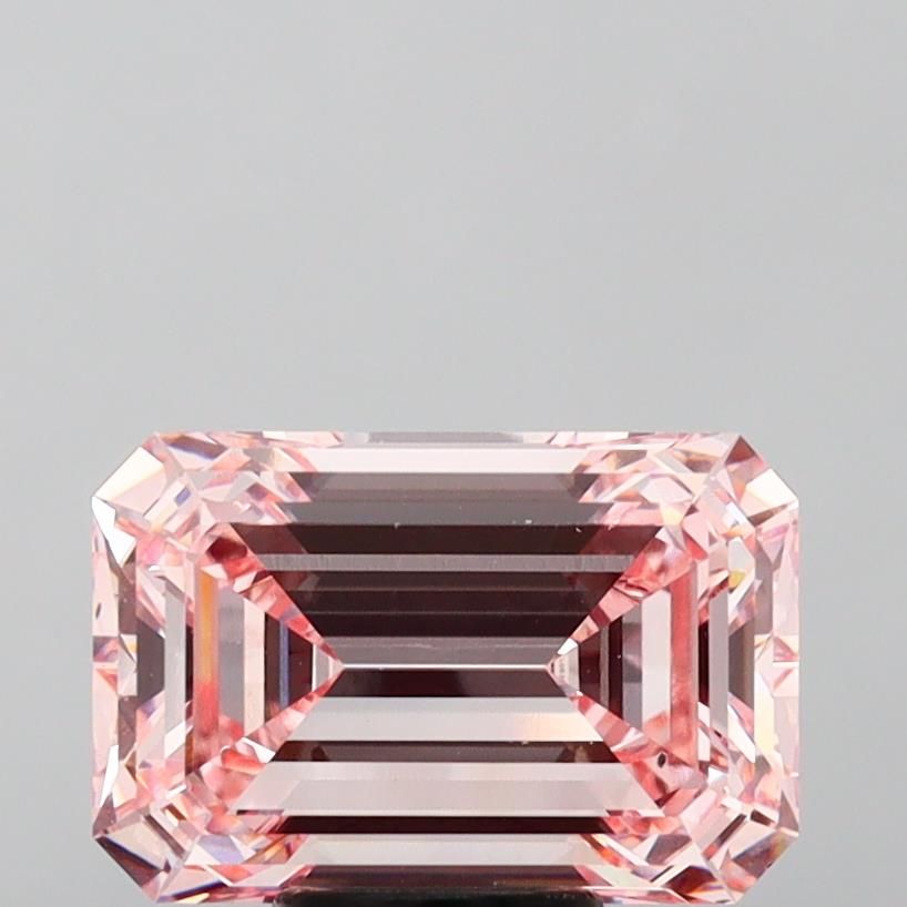Lab-Grown Emerald Diamond - 6.45 Carats, Fancy Intense Pink Color, VS2 Clarity - Certified by IGI - Report Number: LG639416112