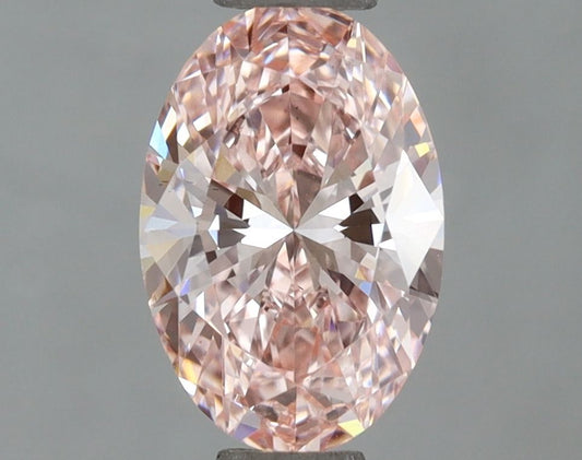 Lab-Grown Oval Diamond - 1.0 Carats, Fancy Intense Pink Color, VS2 Clarity - Certified by IGI - Report Number: LG670472972