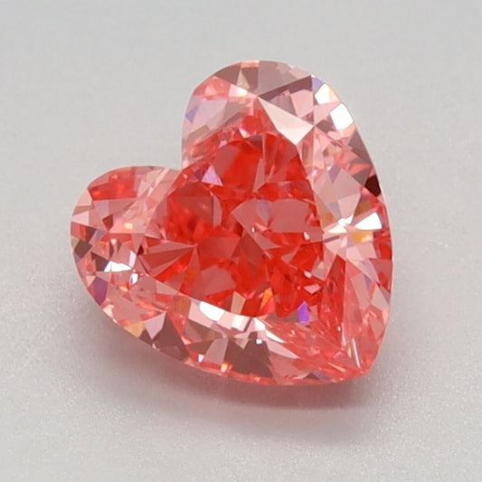 Lab-Grown Heart Diamond - 1.1 Carats, Fancy Vivid Pink Color, VS1 Clarity - Certified by IGI - Report Number: LG634442584