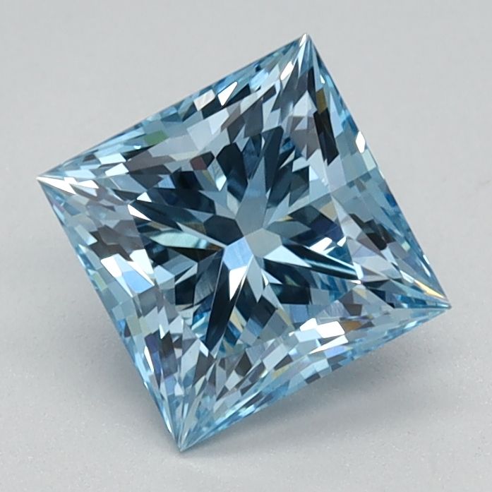 Lab-Grown Princess Diamond - 1.0 Carats, Fancy Vivid Blue Color, VS1 Clarity - Certified by IGI - Report Number: LG613350722