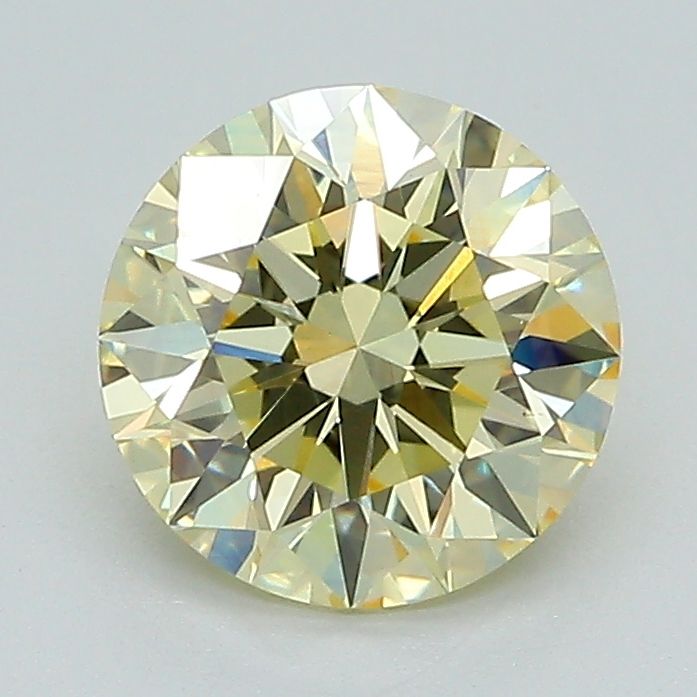 Lab-Grown Round Diamond - 1.54 Carats, Fancy Yellow Color, VVS2 Clarity - Certified by IGI - Report Number: LG647468810