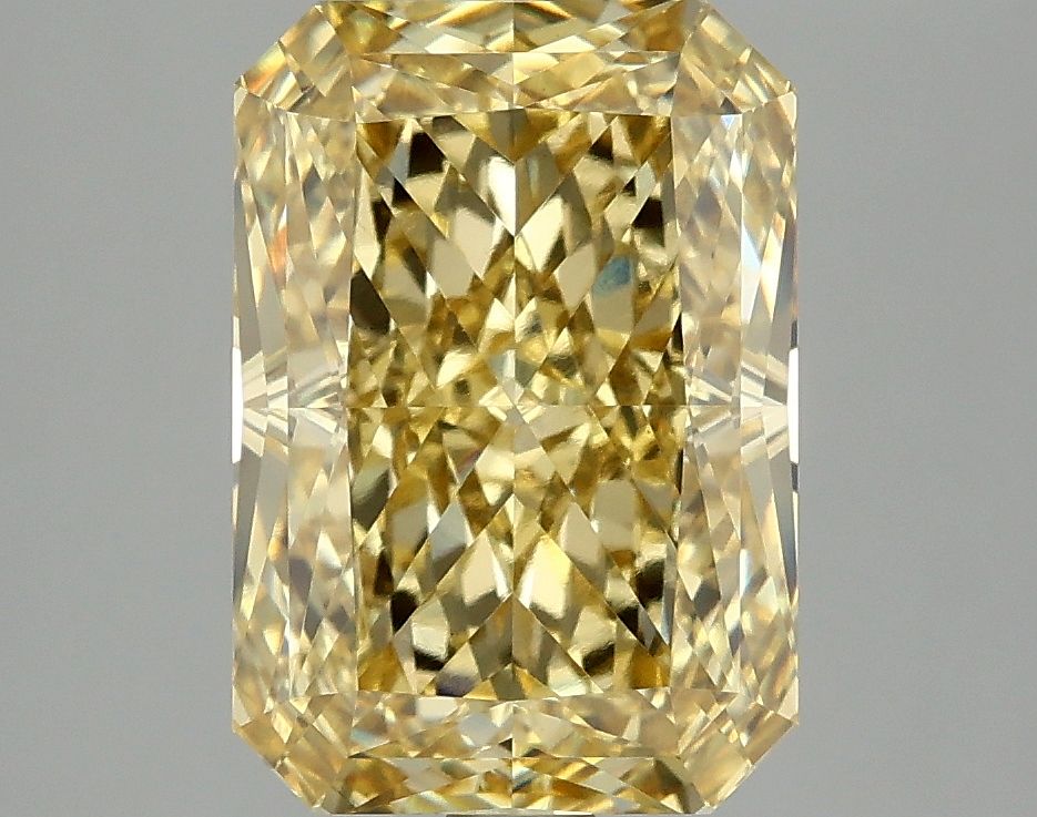 Lab-Grown Radiant Diamond - 4.1 Carats, Fancy Vivid Yellow Color, VVS2 Clarity - Certified by IGI - Report Number: LG660496242