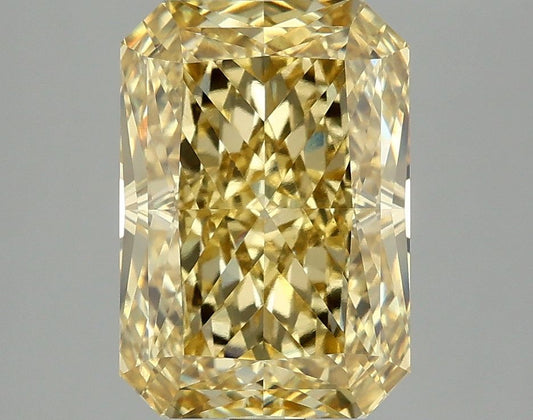 Lab-Grown Radiant Diamond - 4.1 Carats, Fancy Vivid Yellow Color, VVS2 Clarity - Certified by IGI - Report Number: LG660496242