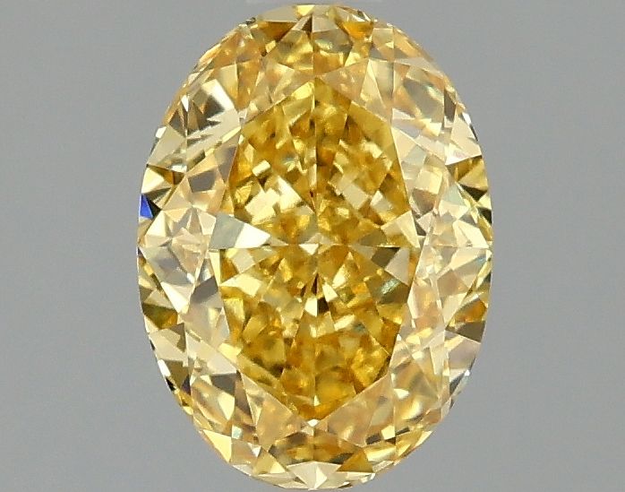Lab-Grown Oval Diamond - 1.47 Carats, Fancy Vivid Yellow Color, VVS2 Clarity - Certified by IGI - Report Number: LG670482494
