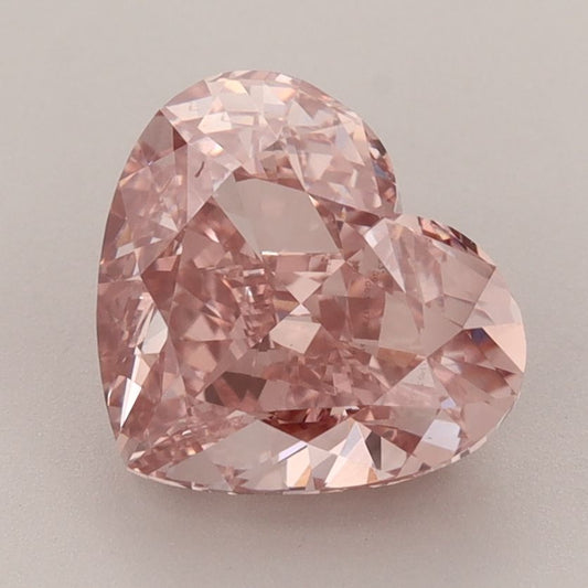 Lab-Grown Heart Diamond - 3.01 Carats, Fancy Vivid Brownish Pink Color, VVS2 Clarity - Certified by IGI - Report Number: 631417913