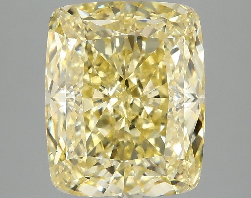 Lab-Grown Cushion Diamond - 4.09 Carats, Fancy Vivid Yellow Color, VS1 Clarity - Certified by IGI - Report Number: LG687565958