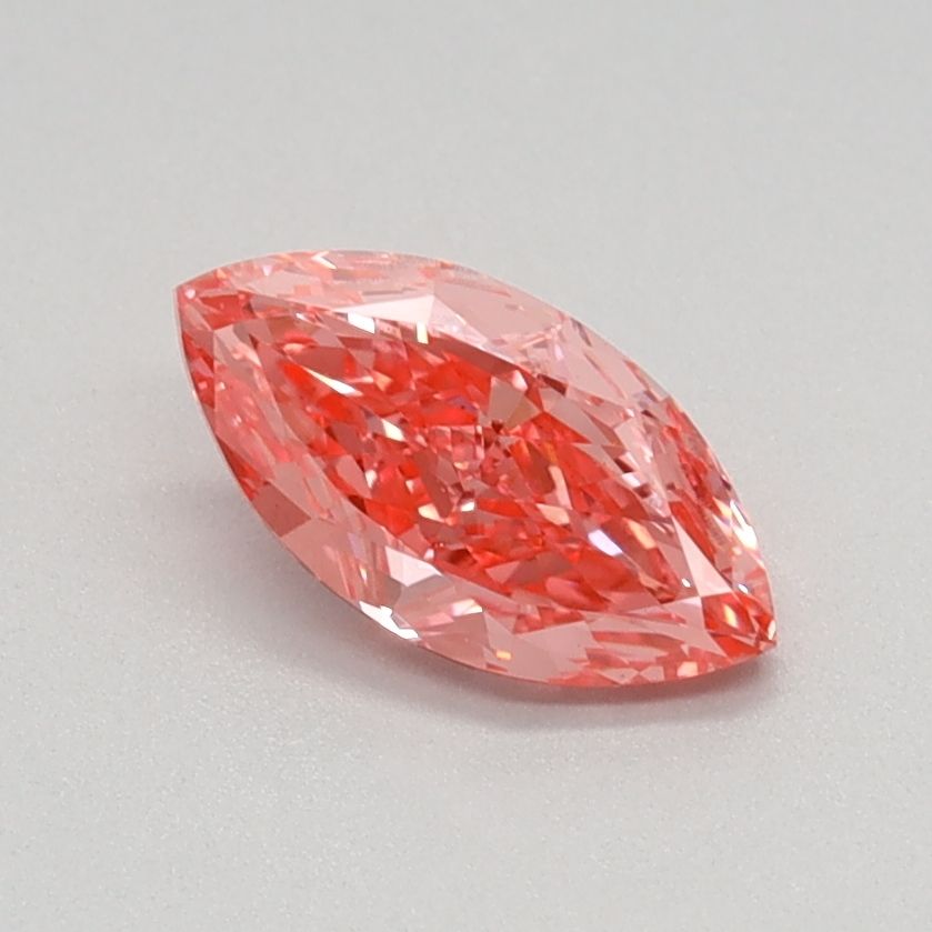 Lab-Grown Marquise Diamond - 0.53 Carats, Fancy Vivid Pink Color, VS1 Clarity - Certified by IGI - Report Number: LG591359819
