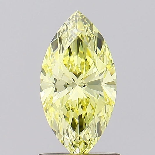 Lab-Grown Marquise Diamond - 1.02 Carats, Fancy Intense Yellow Color, VS2 Clarity - Certified by IGI - Report Number: LG547271329