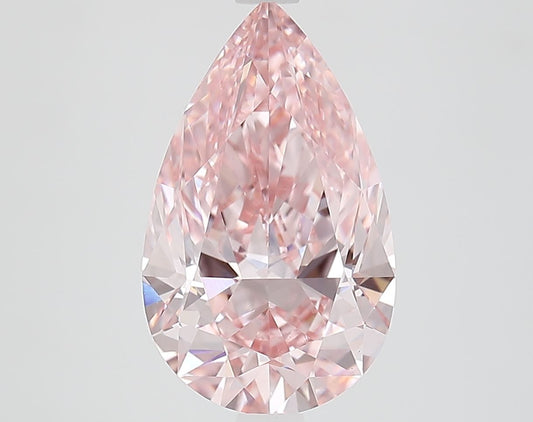 Lab-Grown Pear Diamond - 3.53 Carats, Fancy Vivid Pink Color, VS1 Clarity - Certified by IGI - Report Number: LG671412877