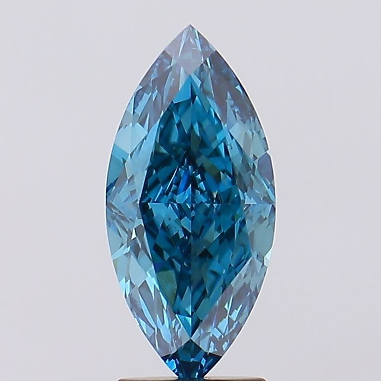 Lab-Grown Marquise Diamond - 3.0 Carats, Fancy Vivid Blue Color, VS1 Clarity - Certified by IGI - Report Number: LG628436324