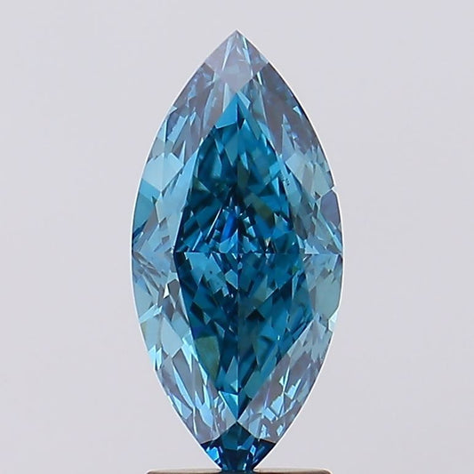 Lab-Grown Marquise Diamond - 3.0 Carats, Fancy Vivid Blue Color, VS1 Clarity - Certified by IGI - Report Number: LG628436324