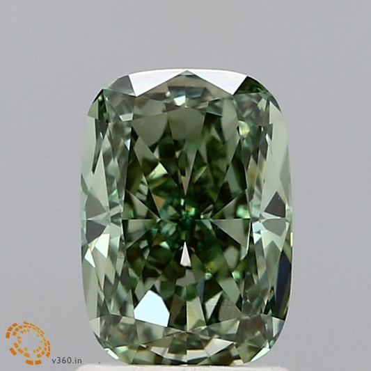 Lab-Grown Heart Diamond - 1.34 Carats, Fancy Vivid Green Color, VS1 Clarity - Certified by IGI - Report Number: LG645490186