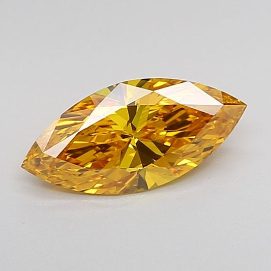 Lab-Grown Marquise Diamond - 1.0 Carats, Fancy Vivid Yellow Color, VS1 Clarity - Certified by IGI - Report Number: LG623460608