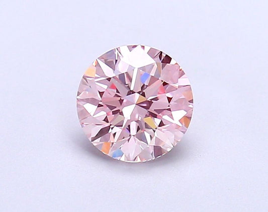 Lab-Grown Round Diamond - 0.9 Carats, Fancy Intense Pink Color, VS1 Clarity - Certified by IGI - Report Number: LG677505780