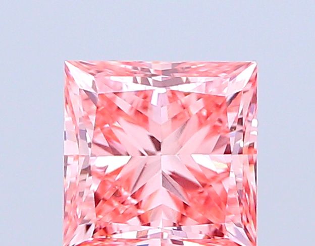 Lab-Grown Princess Diamond - 1.6 Carats, Fancy Vivid Pink Color, VS1 Clarity - Certified by IGI - Report Number: LG665421378