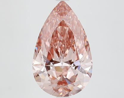 Lab-Grown Pear Diamond - 4.73 Carats, Fancy Vivid Brownish Pink Color, VVS2 Clarity - Certified by IGI - Report Number: LG687572474