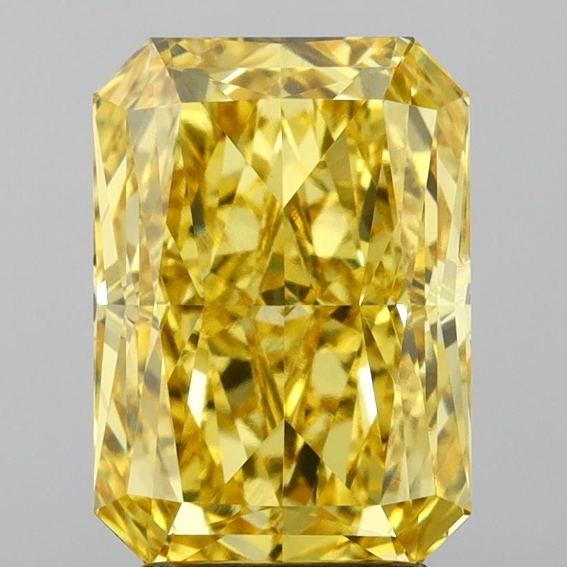 Lab-Grown Radiant Diamond - 3.57 Carats, Fancy Vivid Yellow Color, VS1 Clarity - Certified by IGI - Report Number: LG642427395