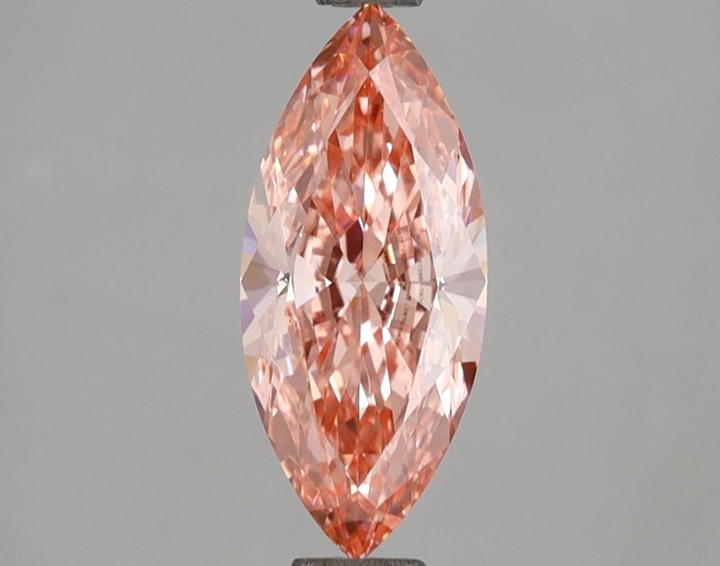 Lab-Grown Marquise Diamond - 1.0 Carats, Fancy Vivid Pink Color, VS1 Clarity - Certified by IGI - Report Number: LG670472980