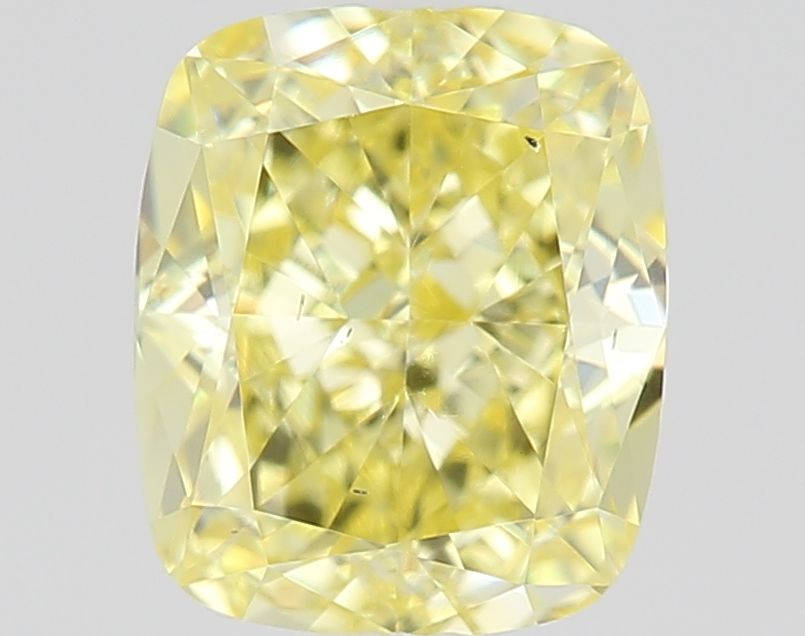 Lab-Grown Cushion Diamond - 0.73 Carats, Fancy Intense Yellow Color, VS2 Clarity - Certified by IGI - Report Number: LG523288904