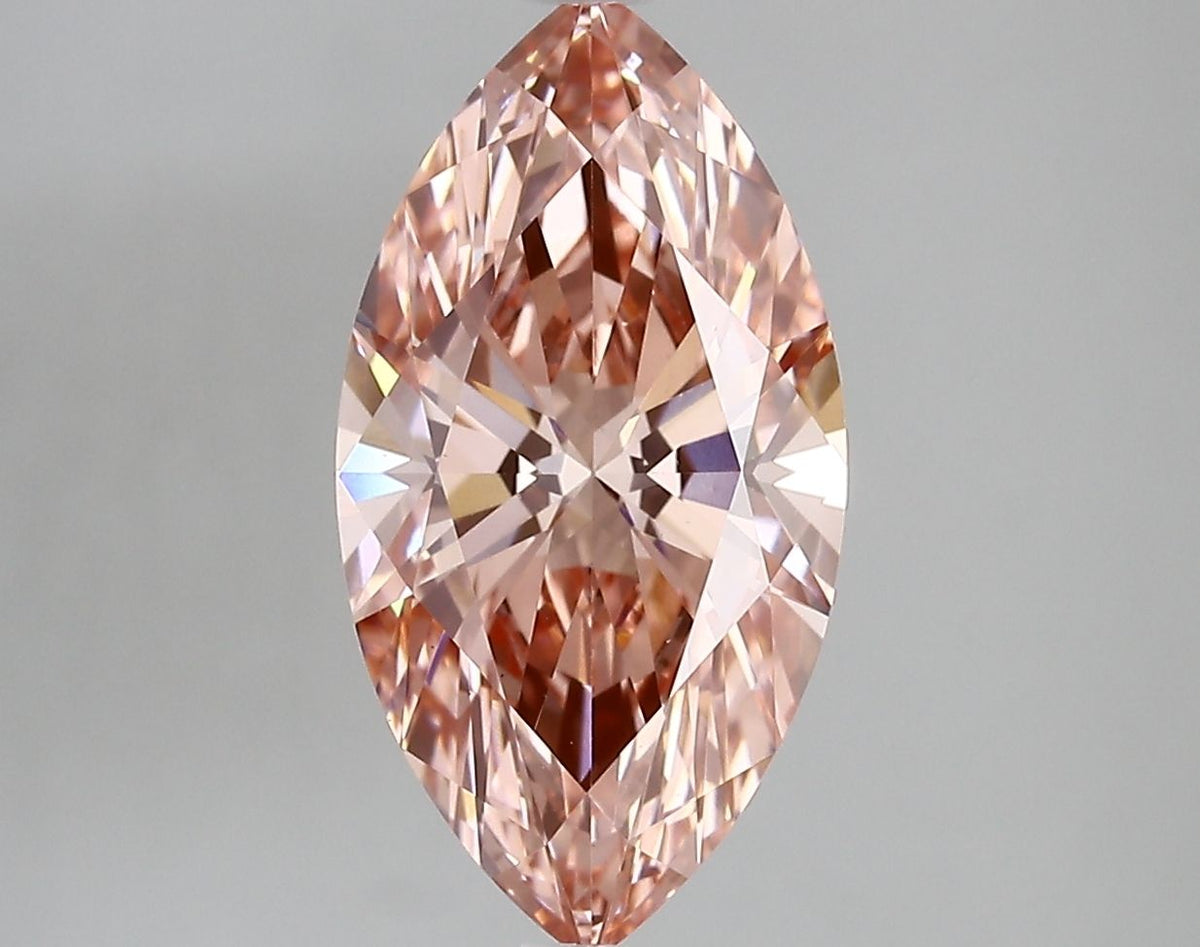 Lab-Grown Marquise Diamond - 2.8 Carats, Fancy Vivid Pink Color, VS1 Clarity - Certified by IGI - Report Number: LG669450461