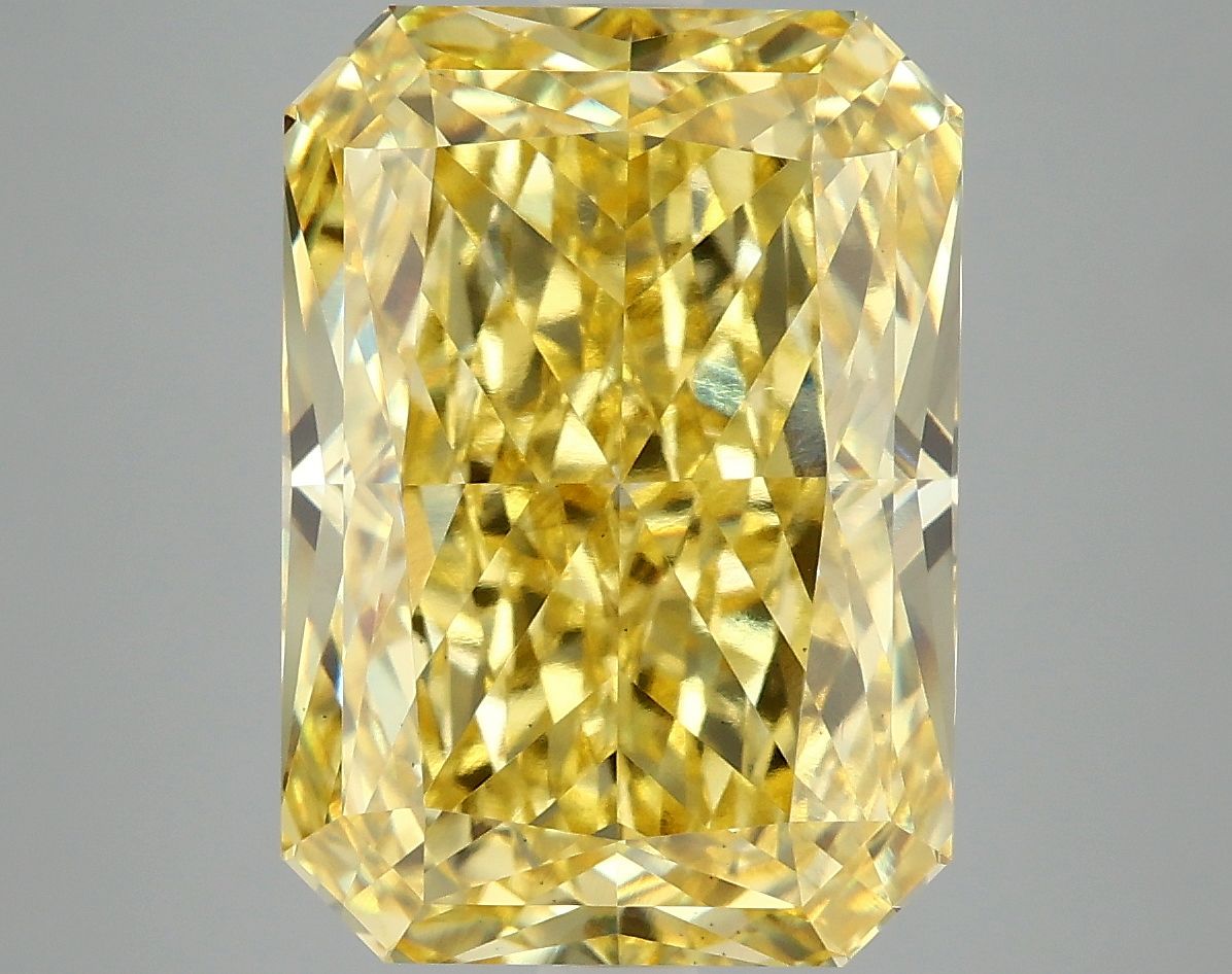 Lab-Grown Radiant Diamond - 8.09 Carats, Fancy Vivid Yellow Color, VS1 Clarity - Certified by IGI - Report Number: LG687524563