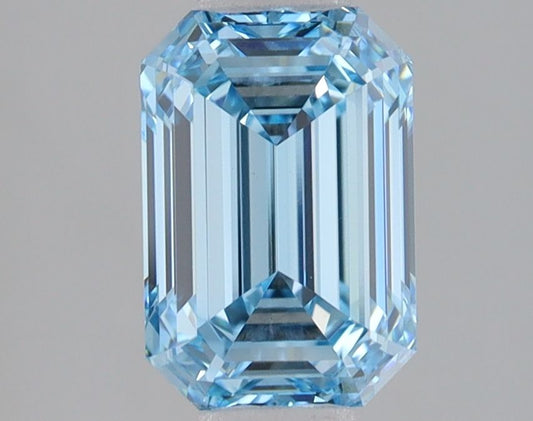 Lab-Grown Emerald Diamond - 2.09 Carats, Fancy Vivid Blue Color, VVS2 Clarity - Certified by IGI - Report Number: LG680534551