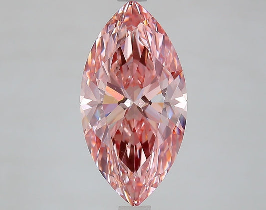 Lab-Grown Marquise Diamond - 3.03 Carats, Fancy Vivid Pink Color, VS1 Clarity - Certified by IGI - Report Number: LG631468664