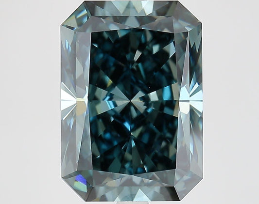Lab-Grown Radiant Diamond - 7.08 Carats, Fancy Deep Blue Color, VS1 Clarity - Certified by IGI - Report Number: LG683582053