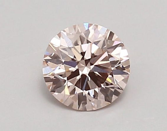 Lab-Grown Round Diamond - 0.75 Carats, Fancy Pink Color, VVS2 Clarity - Certified by IGI - Report Number: LG607316188