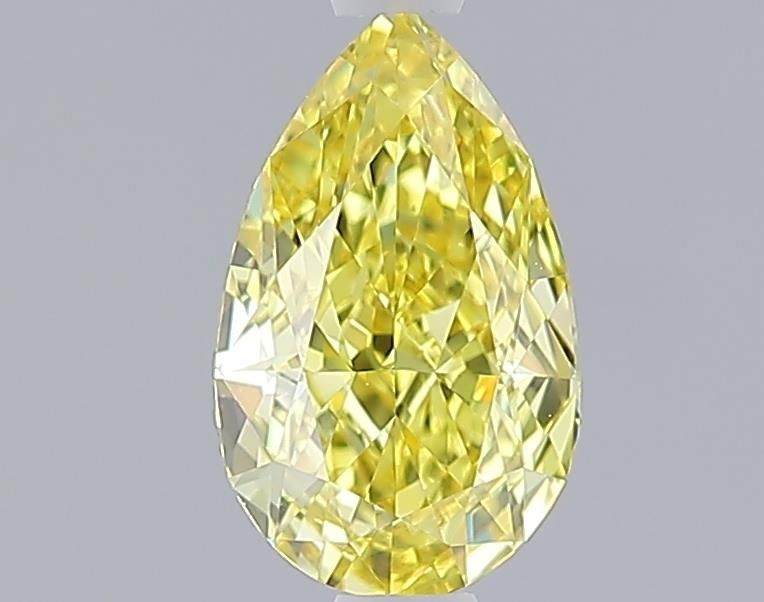 Lab-Grown Pear Diamond - 1.1 Carats, Fancy Vivid Yellow Color, VS1 Clarity - Certified by IGI - Report Number: LG643411282