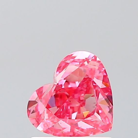 Lab-Grown Heart Diamond - 1.19 Carats, Fancy Vivid Pink Color, VS2 Clarity - Certified by IGI - Report Number: 632472002