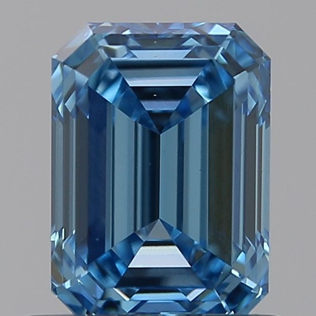 Lab-Grown Emerald Diamond - 0.86 Carats, Fancy Vivid Blue Color, VS1 Clarity - Certified by IGI - Report Number: LG584355859