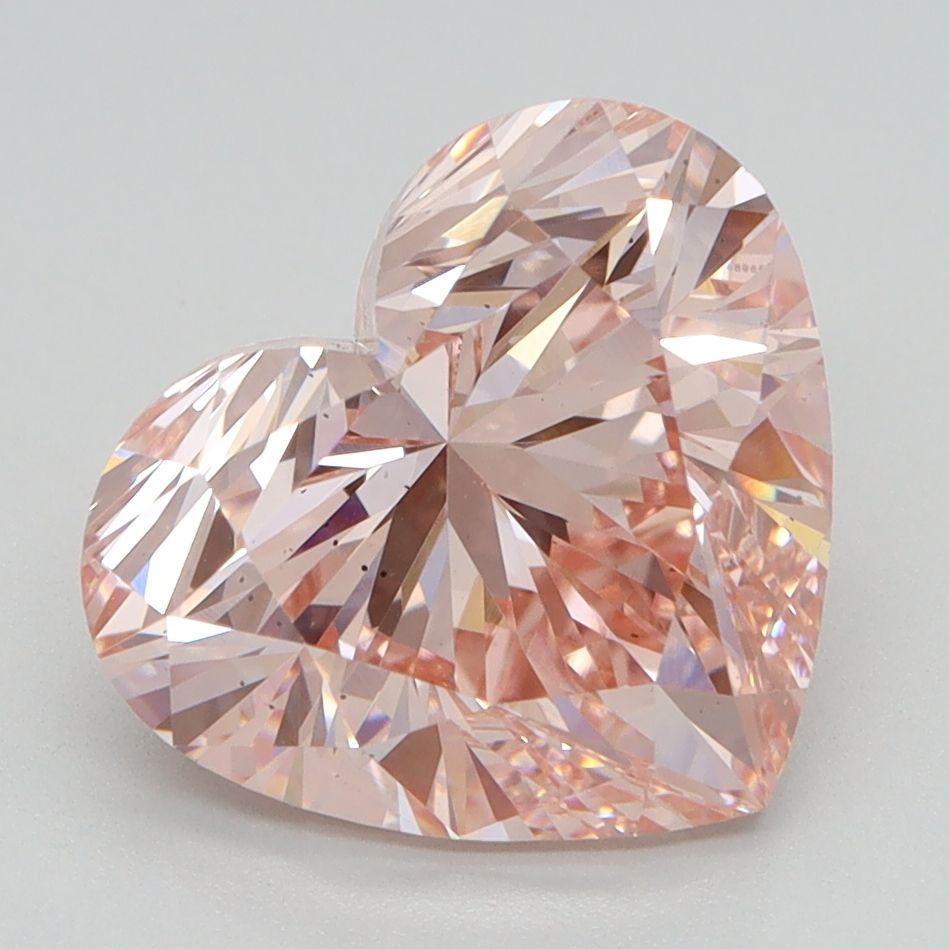 Lab-Grown Heart Diamond - 4.02 Carats, Fancy Intense Pink Color, VS2 Clarity - Certified by IGI - Report Number: LG624435984